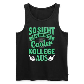Mitarbeiter So Sieht ein Richtig Cooler Kollege - Männer Premium Bio Tank Top - Schwarz - Vorne - AI Model Male 178 light (178cm)