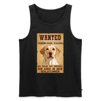 Labrador Besitzer WANTED Labrador Lustiges - Männer Premium Bio Tank Top - Schwarz - Vorne - Michal (187cm)