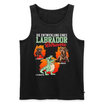 Labrador Fan DIE ENTWICKLUNG EINES LABRADOR - Männer Premium Bio Tank Top - Schwarz - Vorne - AI Model Male 178 light (178cm)