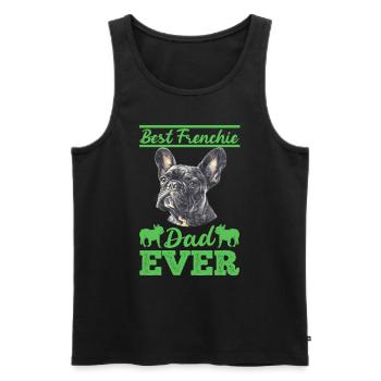 Französische Bulldogge BEST FRENCHIE DAD EVER - Männer Premium Bio Tank Top - Schwarz - Vorne - Michal (187cm)