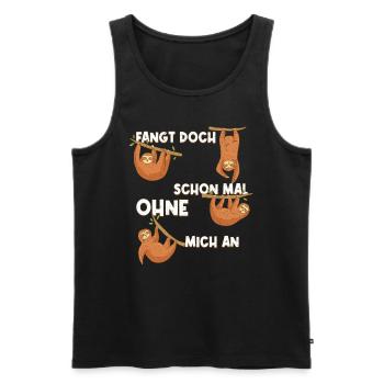 Fauler Kollege Fangt doch Schon mal Ohne Mich an - Männer Premium Bio Tank Top - Schwarz - Vorne - Michal (187cm)
