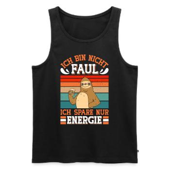 Faulenzer Bin nicht Faul Spare Energie Mitarbeiter - Männer Premium Bio Tank Top - Schwarz - Vorne - Michal (187cm)