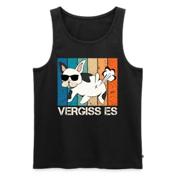 Lustig Bulldogge VERGISS ES Französische Bulldogge - Männer Premium Bio Tank Top - Schwarz - Vorne - Michal (187cm)