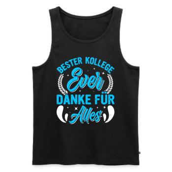 BESTER KOLLEGE EVER Danke für Alles Kollegen - Männer Premium Bio Tank Top - Schwarz - Vorne - AI Model Male 178 light (178cm)