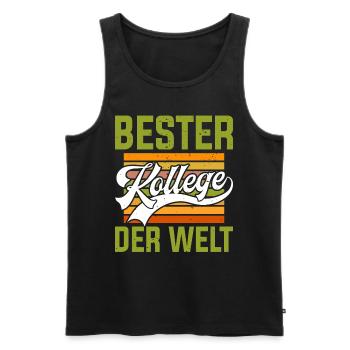 Bester Kollege der Welt Mitarbeiter Bürokollege - Männer Premium Bio Tank Top - Schwarz - Vorne - Michal (187cm)