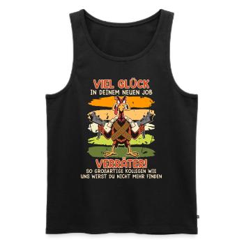 Letzter Arbeitstag Viel Glück Verräter Kollegen - Männer Premium Bio Tank Top - Schwarz - Vorne - Michal (187cm)