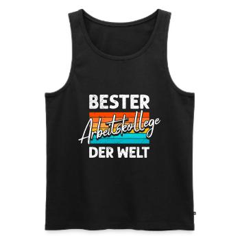 Abschied Bester Arbeitskollege der Welt - Männer Premium Bio Tank Top - Schwarz - Vorne - Michal (187cm)