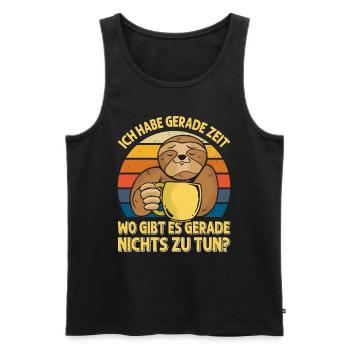 Kollegen Habe Gerade Zeit Wo gibt's Nichts zu Tun - Männer Premium Bio Tank Top - Schwarz - Vorne - Michal (187cm)