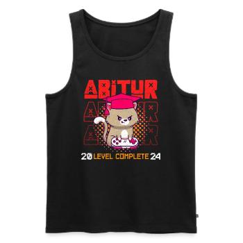 Abitur 2024 LEVEL COMPLETE Abiturienten Abschluss - Männer Premium Bio Tank Top - Schwarz - Vorne - Michal (187cm)