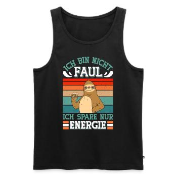 Faulenzer Bin nicht Faul Spare Energie Mitarbeiter - Männer Premium Bio Tank Top - Schwarz - Vorne - Michal (187cm)