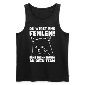 Letzter Arbeitstag Du Wirst uns Fehlen Abschied - Männer Premium Bio Tank Top - Schwarz - Vorne - Michal (187cm)