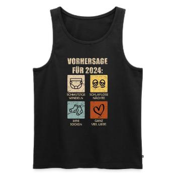 Werdende Eltern 2024 Vorhersage 2024 - Männer Premium Bio Tank Top - Schwarz - Vorne - Michal (187cm)