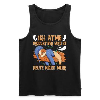 Fauler Kollege Ich Atme Produktiver wird es Nicht - Männer Premium Bio Tank Top - Schwarz - Vorne - Michal (187cm)