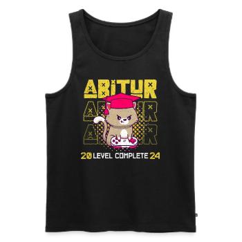 Abitur 2024 LEVEL COMPLETE Abiturienten Abschluss - Männer Premium Bio Tank Top - Schwarz - Vorne - Michal (187cm)