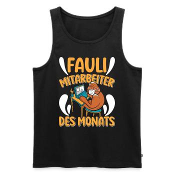 Mitarbeiter Fauli Mitarbeiter des Monats Faule - Männer Premium Bio Tank Top - Schwarz - Vorne - AI Model Male 178 light (178cm)