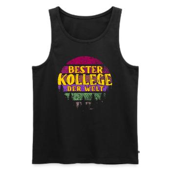 Bester Kollege der Welt Abschiedsparty Kollege - Männer Premium Bio Tank Top - Schwarz - Vorne - AI Model Male 178 light (178cm)