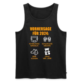 Werdende Eltern Vorhersage für 2024 Werdender Papa - Männer Premium Bio Tank Top - Schwarz - Vorne - Michal (187cm)