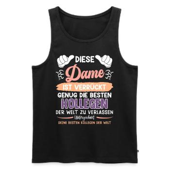 Kollegin This Lady is Crazy Enough to Leave - Männer Premium Bio Tank Top - Schwarz - Vorne - Michal (187cm)