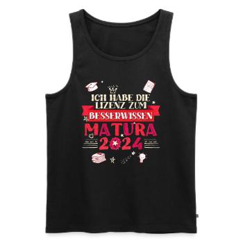 Maturantin Die Lizenz zum Besserwissen Matura - Männer Premium Bio Tank Top - Schwarz - Vorne - Michal (187cm)