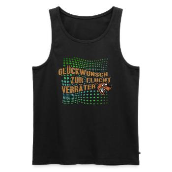 Glückwunsch zur Flucht Verräter Lustiges - Männer Premium Bio Tank Top - Schwarz - Vorne - AI Model Male 178 light (178cm)