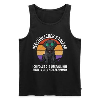 Labrador Liebhaber Persönlicher Stalker Labrador - Männer Premium Bio Tank Top - Schwarz - Vorne - Michal (187cm)