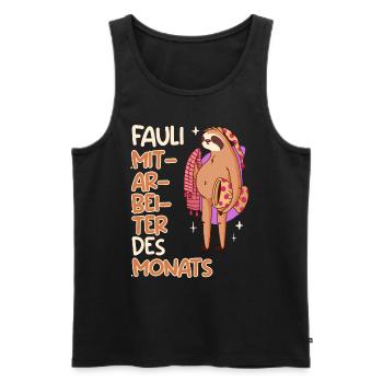 Faul Mitarbeiter des Monats Faultier Kollegen - Männer Premium Bio Tank Top - Schwarz - Vorne - Michal (187cm)