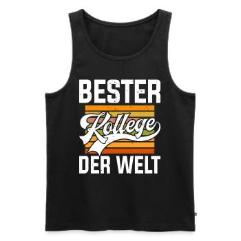 Bester Kollege der Welt Mitarbeiter Bürokollege - Männer Premium Bio Tank Top - Schwarz - Vorne - Michal (187cm)