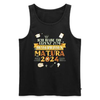 Maturantin Die Lizenz zum Besserwissen Matura - Männer Premium Bio Tank Top - Schwarz - Vorne - Michal (187cm)