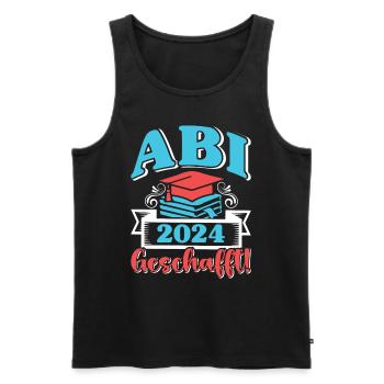 Abi 2024 Geschafft! Abiturienten Abschluss Lustig - Männer Premium Bio Tank Top - Schwarz - Vorne - Michal (187cm)