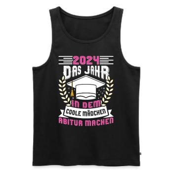 2024 Das Jahr in dem Coole Mädchen Abitur Machen - Männer Premium Bio Tank Top - Schwarz - Vorne - Michal (187cm)