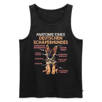 Anatomie des Deutschen Schäferhundes Lustiges - Männer Premium Bio Tank Top - Schwarz - Vorne - Michal (187cm)