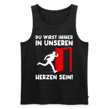 Arbeitskollege Wirst Immer in Unseren Herzen sein! - Männer Premium Bio Tank Top - Schwarz - Vorne - Michal (187cm)