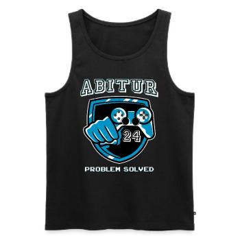 Abitur PROBLEM SOLVED Gamer Abiturienten Abi - Männer Premium Bio Tank Top - Schwarz - Vorne - Michal (187cm)