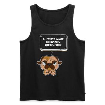 Abschied Wirst immer in unseren Herzen sein Hund - Männer Premium Bio Tank Top - Schwarz - Vorne - Michal (187cm)