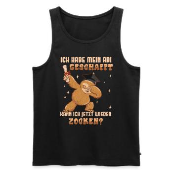 Abitur Habe Mein Abi Geschafft Wieder Zocken? - Männer Premium Bio Tank Top - Schwarz - Vorne - Michal (187cm)