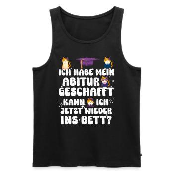 Abi Habe mein Abitur Geschafft Faultier Lustiges - Männer Premium Bio Tank Top - Schwarz - Vorne - Michal (187cm)