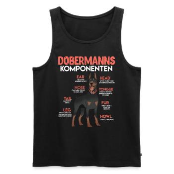 DOBERMANN KOMPONENTEN Anatomie Doberman - Männer Premium Bio Tank Top - Schwarz - Vorne - Michal (187cm)