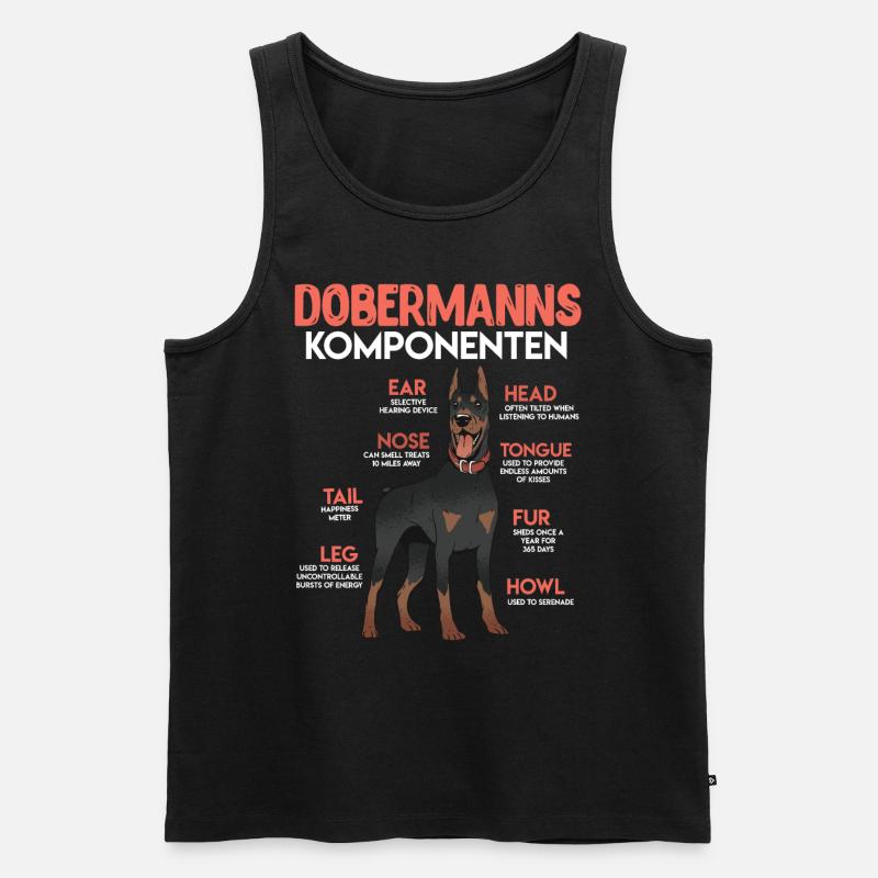DOBERMANN KOMPONENTEN Anatomie Doberman - Männer Premium Bio Tank Top - Schwarz