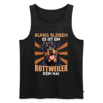 Rottweiler Hund RUHIG BLEIBEN IST EIN ROTTWEILER - Männer Premium Bio Tank Top - Schwarz - Vorne - AI Model Male 178 light (178cm)