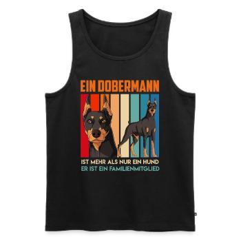 Dobie EIN DOBERMANN IST MEHR ALS NUR EIN HUND - Männer Premium Bio Tank Top - Schwarz - Vorne - Michal (187cm)