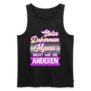 Doberman STOLZE DOBERMANN MAMA Hundebesitzer - Männer Premium Bio Tank Top - Schwarz - Vorne - Michal (187cm)