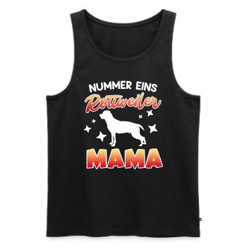 ROTTWEILER MAMA NUMMER EINS Rottie Frauen - Männer Premium Bio Tank Top - Schwarz - Vorne - Michal (187cm)