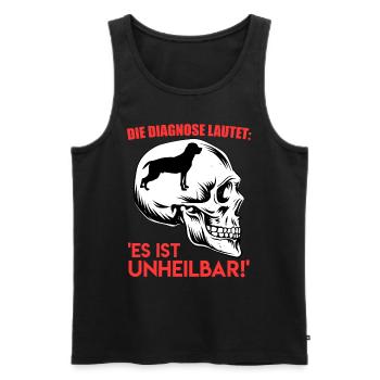 Rottweiler DIAGNOSE LAUTET ES IST UNHEILBAR Lustig - Männer Premium Bio Tank Top - Schwarz - Vorne - AI Model Male 178 light (178cm)