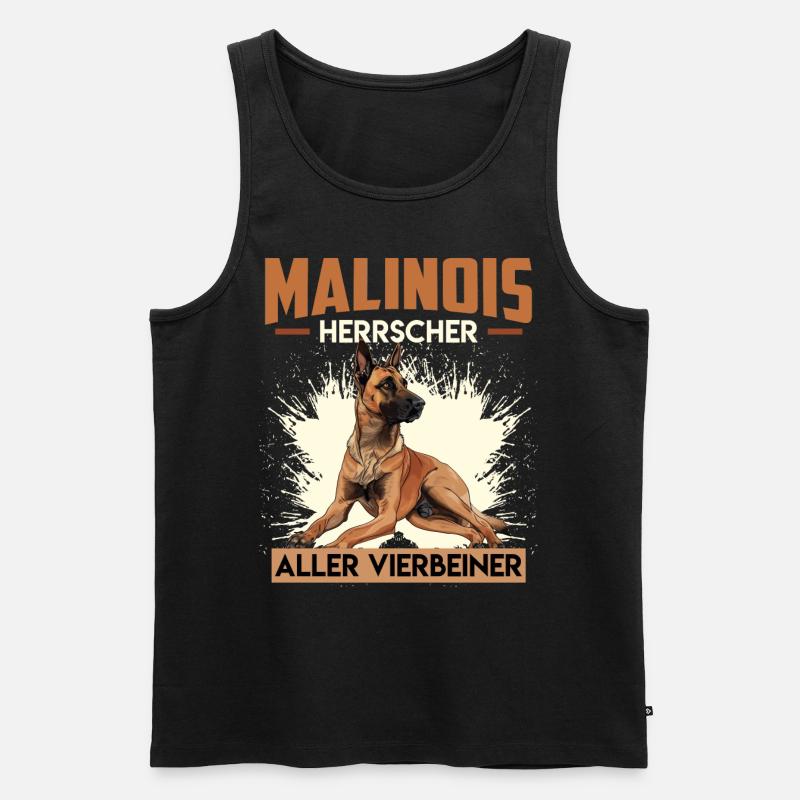 MALINOIS HERRSCHER ALLER VIERBEINER Malinois - Männer Premium Bio Tank Top - Schwarz