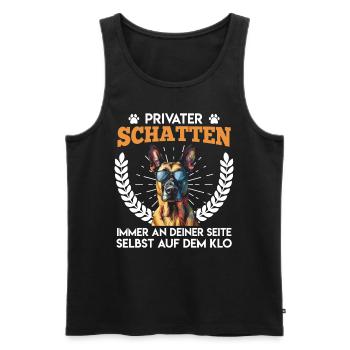 Malinois PRIVATER SCHATTEN SELBST AUF DEM KLO - Männer Premium Bio Tank Top - Schwarz - Vorne - Michal (187cm)