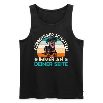 VIERBEINIGER SCHATTEN IMMER AN DEINER SEITE Lustig - Männer Premium Bio Tank Top - Schwarz - Vorne - Michal (187cm)