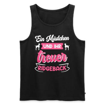 Rhodesian Ridgeback EIN MÄDCHEN UND IHR TREUER - Männer Premium Bio Tank Top - Schwarz - Vorne - Michal (187cm)