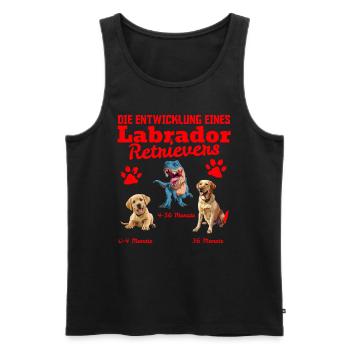 Hundebesitzer DIE EVOLUTION EINES LABRADOR - Männer Premium Bio Tank Top - Schwarz - Vorne - AI Model Male 178 light (178cm)