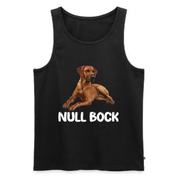 Rhodesian Ridgeback NULL BOCK Hundebitzer Lustiges - Männer Premium Bio Tank Top - Schwarz - Vorne - Michal (187cm)