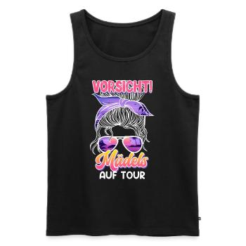 Frühlingsurlaub VORSICHT Mädels auf Tour Urlaub - Männer Premium Bio Tank Top - Schwarz - Vorne - Michal (187cm)